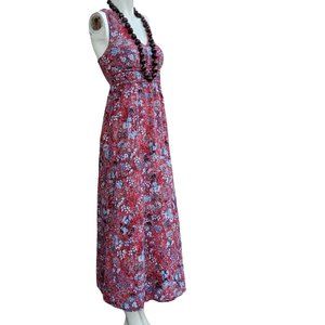 Red Floral Maxi Dress Sz M